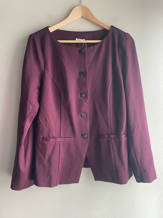 OGL Jackets & Blazers - New OGL Women Burgundy Button Jacket Size Large